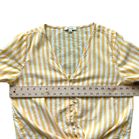 Madewell Shirt Womens Medium Agency Tie Front Top - Picture 6 of 7